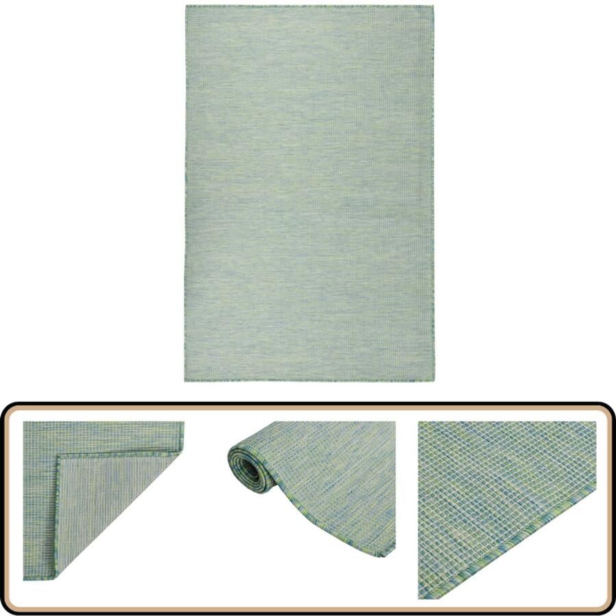 VidaXL Buitenkleed 120x170 cm Turquoise Weerbestendig Buitentapijt Tuintapijt Patiotapet Terrasvloer Buitentuintjeset