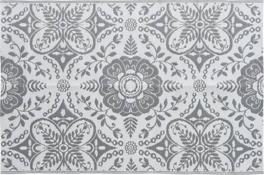 VidaXL Buitenkleed 120x180 cm Lichtgrijs PP Tuintapijt Outdoor Tapijt Patio Vloerbedekking Terrasdecoratie Lounge Set Dekentje