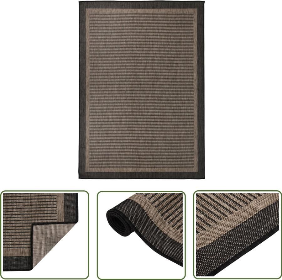 VidaXL Buitenkleed 140x200 cm Donkerbruin Tuintapijten Buitentuintjes Patio Terrasdecoratie Outdoor Decor