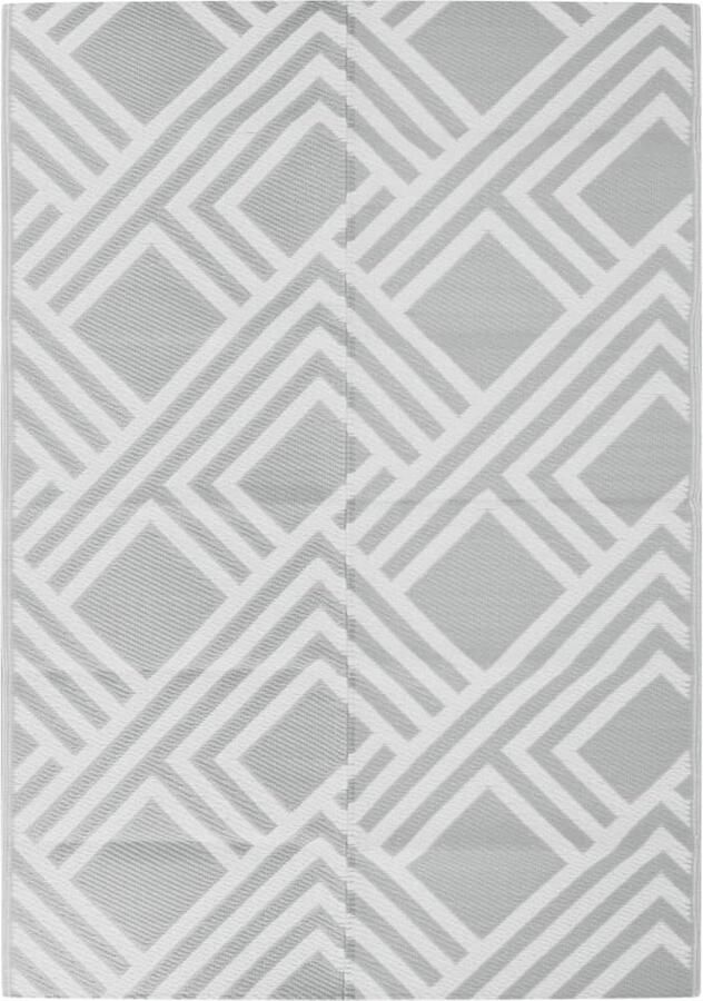 VidaXL Buitenkleed 140x200 cm Grijs Polypropeen Tuintapijt Outdoor Tapijt Patio Dekens Terrasdekentjes Veranda Tapijt