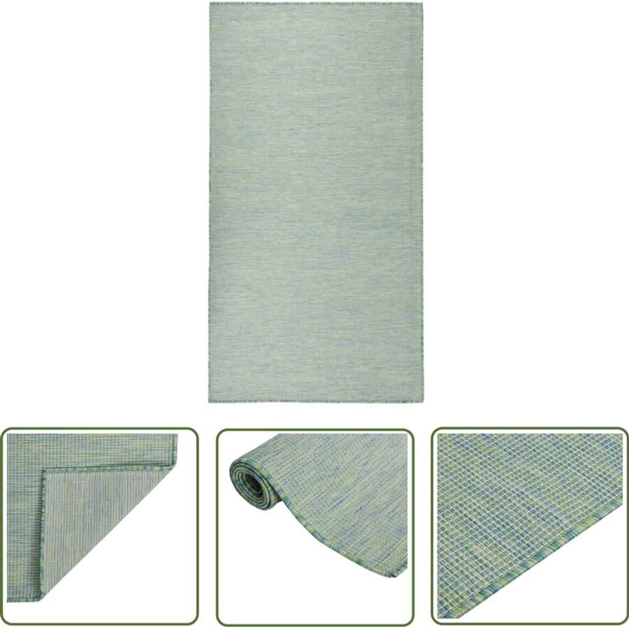 VidaXL Buitenkleed 140x200 cm Turquoise Tuintapijten Outdoor Tapijt Patio Dekentjes Veranda Kleden Balkontapis