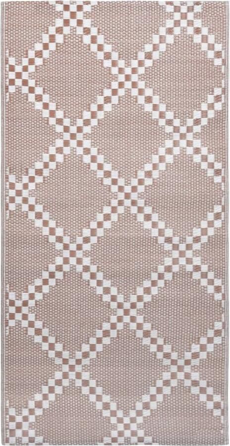 VidaXL Buitenkleed 160x230 cm Bruin PP Tuintapijt Buitentapijt Terras Tapijt Patio Tapijt Outdoor Tapijt
