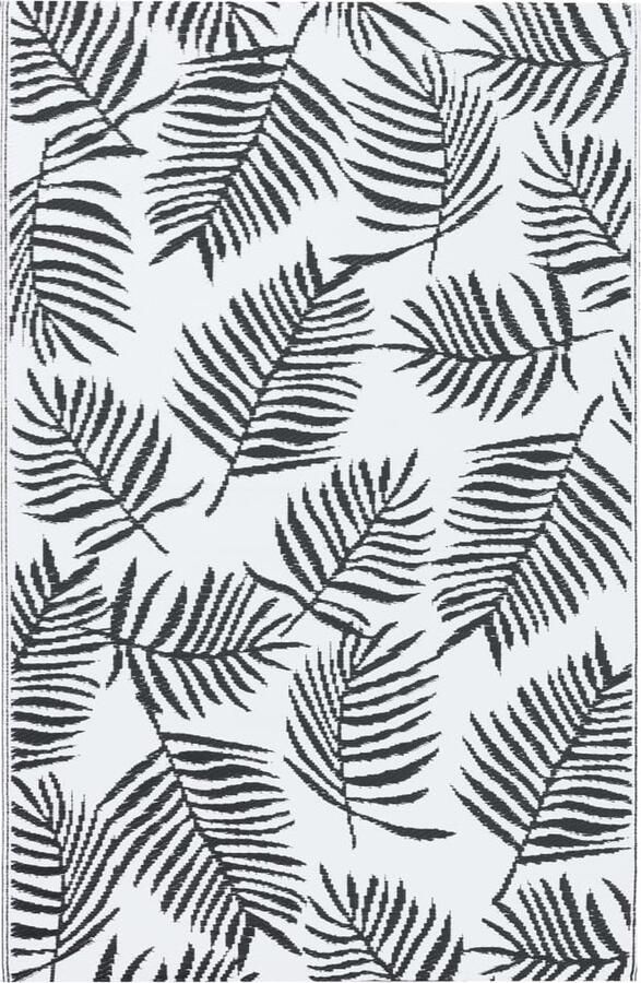 VidaXL Buitenkleed 190x290 cm Wit en Zwart Tuintapijt Buitentapijten Patio Tapijt Terrasdecoratie Outdoor Vloerbedekking