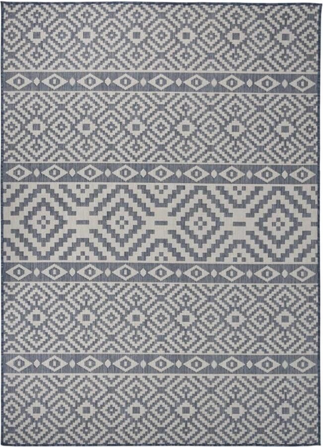 VidaXL Buitenkleed 200x280 cm Blauw Weerbestendig Tuintapijten Buitentapijt Patiotapet Terrasvloerkleed Outdoor Tapijt Kunststof Tapijt Blauwe Tapijten Plat Geweven Tapijt Watervast Tapijt Zonlicht Bestendig Tapijt