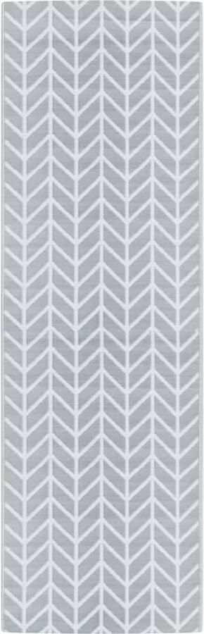 VidaXL Buitenkleed 80x250 cm Grijs Polypropeen Tuintapijt Outdoor Tapijt Terras Tapijt Balkontapis Patio Dekens