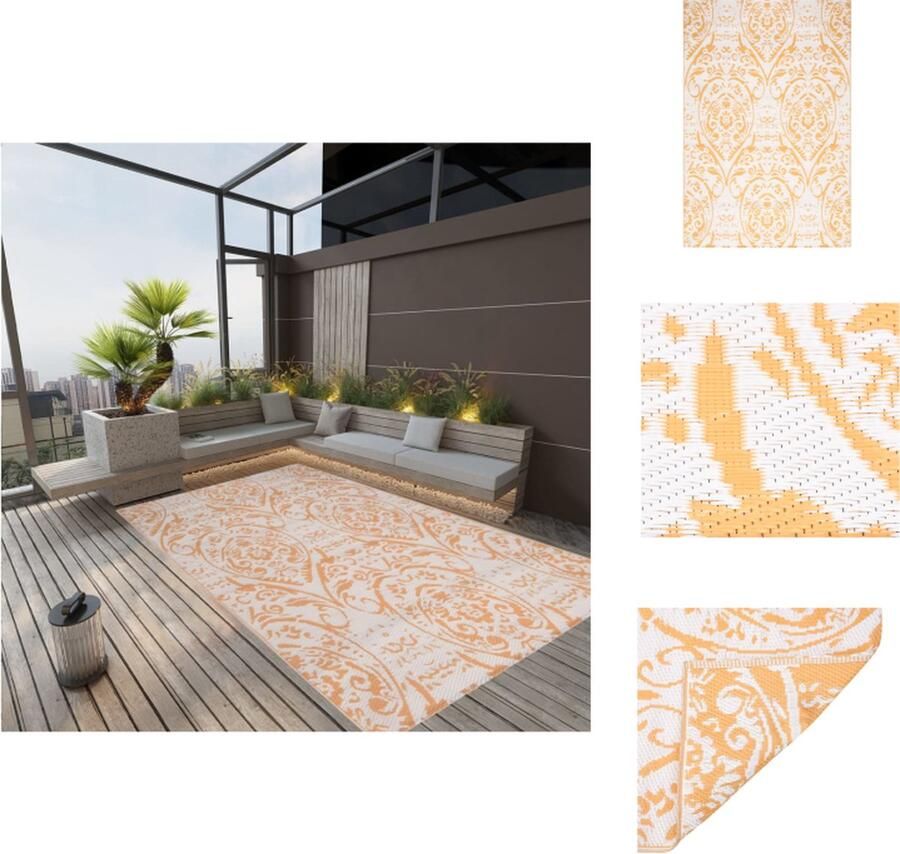 VidaXL Buitenkleed Buitenkleden Kleed Tapijt Buitenkleed ARAKIL 140x200 cm polypropeen geel
