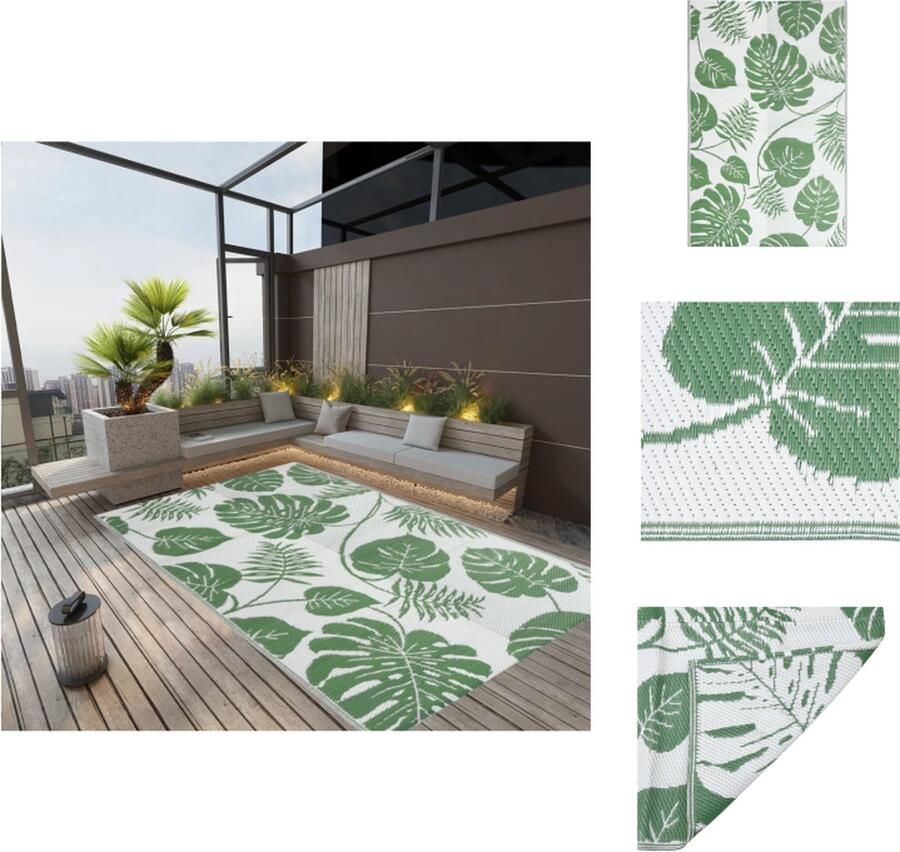 VidaXL Buitenkleed Buitenkleden Kleed Tapijt Buitenkleed ARAKIL 190x290 cm polypropeen groen