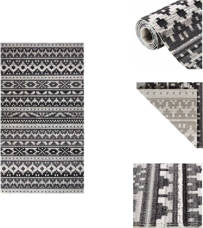 VidaXL Buitenkleed Buitenkleden Terras Vloerkleed Balkon Vloerkleed Buitenkleed platgeweven 115x170 cm donkergrijs