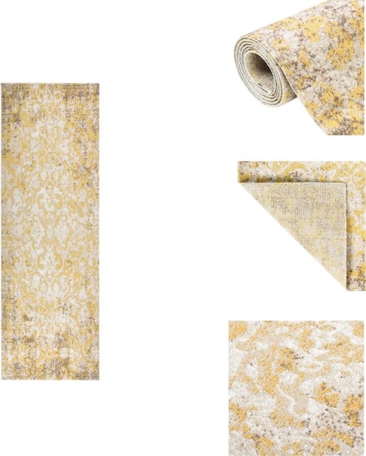 VidaXL Buitenkleed Buitenkleden Terras Vloerkleed Balkon Vloerkleed Buitenkleed platgeweven 80x250 cm geel