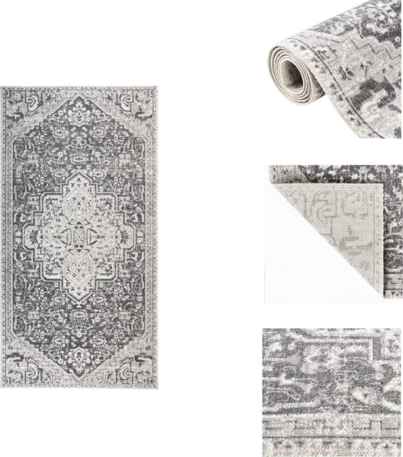 VidaXL Buitenkleed Buitenkleden Terras Vloerkleed Balkon Vloerkleed Buitenkleed platgeweven 80x150 cm lichtgrijs