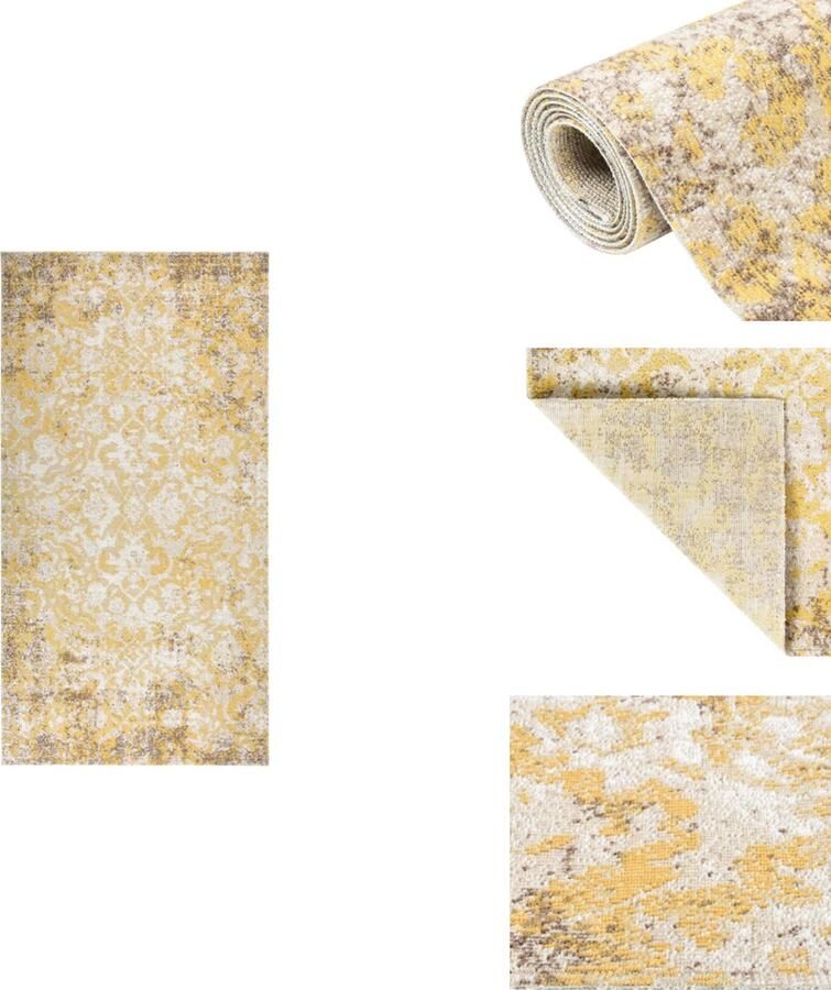 VidaXL Buitenkleed 80x150 cm Geel Binnen & Buiten Tuintapijt Outdoor Tapijten Patio Dekens Veranda Kleden Zomerkleding - Foto 2