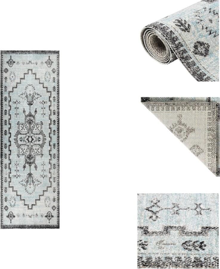 VidaXL Buitenkleed Buitenkleden Terras Vloerkleed Balkon Vloerkleed Buitenkleed platgeweven 80x250 cm groen en grijs