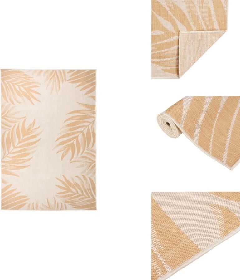 VidaXL Buitenkleed Buitenkleden Tuinkleed Platgeweven Buitenkleed met bladpatroon platgeweven 160x230 cm