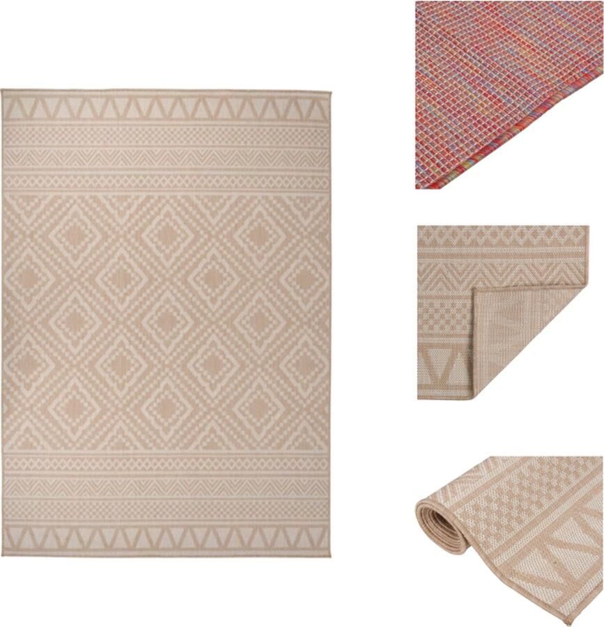 VidaXL Tuinkleed Tuinkleden Afmetingen- 140 x 200 cm Kleur- bruin Materiaal- 100% PP Gewicht- 800 g met patroon Weerbestendig Uv-bestendig Geschikt voor binnen en buiten gebruik Vloerkleed