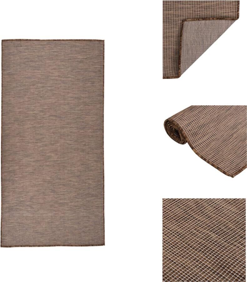 VidaXL Buitenkleed Buitenkleden Tuinkleed Platgeweven Buitenkleed platgeweven 100x200 cm bruin
