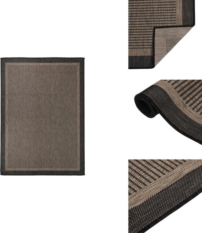 VidaXL Buitenkleed Buitenkleden Tuinkleed Platgeweven Buitenkleed platgeweven 120x170 cm donkerbruin