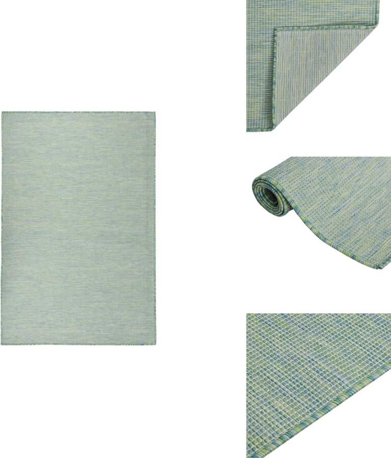 VidaXL Buitenkleed Buitenkleden Tuinkleed Platgeweven Buitenkleed platgeweven 120x170 cm turquoise