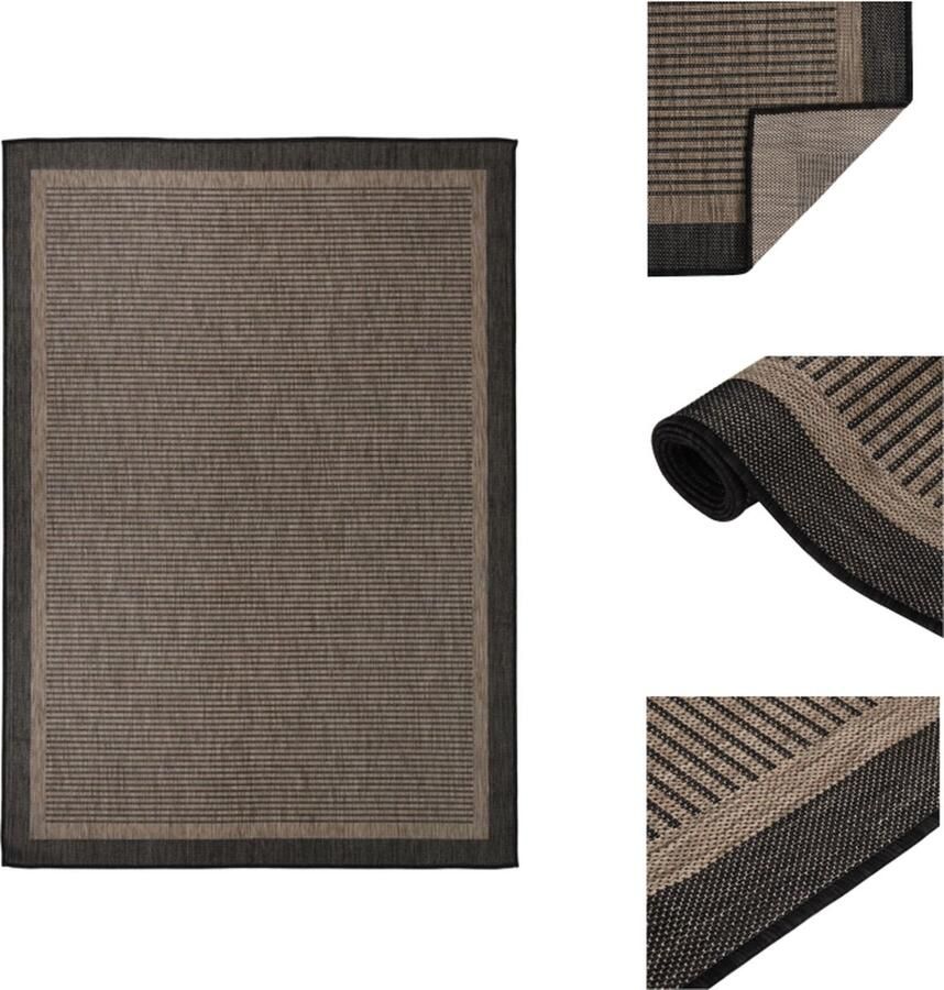 VidaXL Buitenkleed Buitenkleden Tuinkleed Platgeweven Buitenkleed platgeweven 140x200 cm donkerbruin