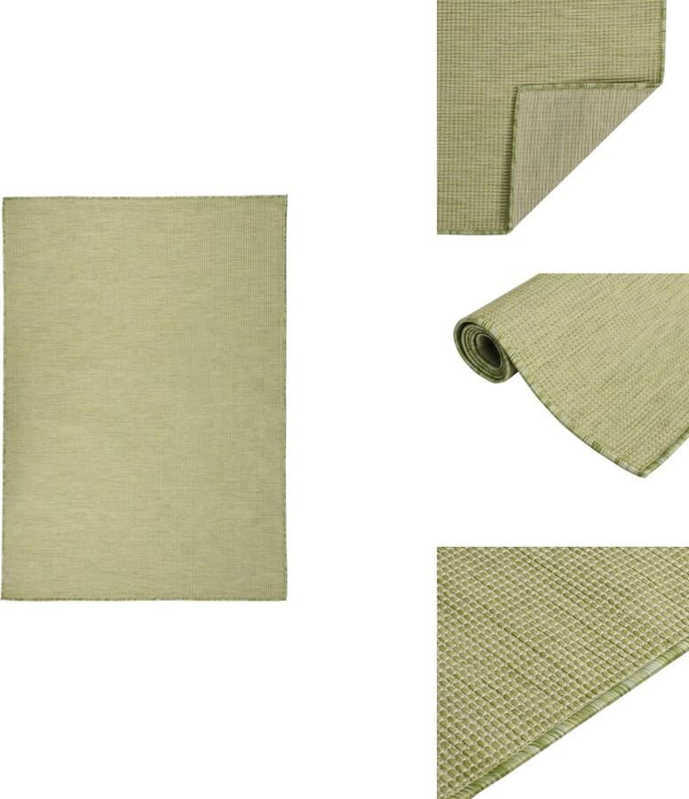 VidaXL Buitenkleed Buitenkleden Tuinkleed Platgeweven Buitenkleed platgeweven 140x200 cm groen