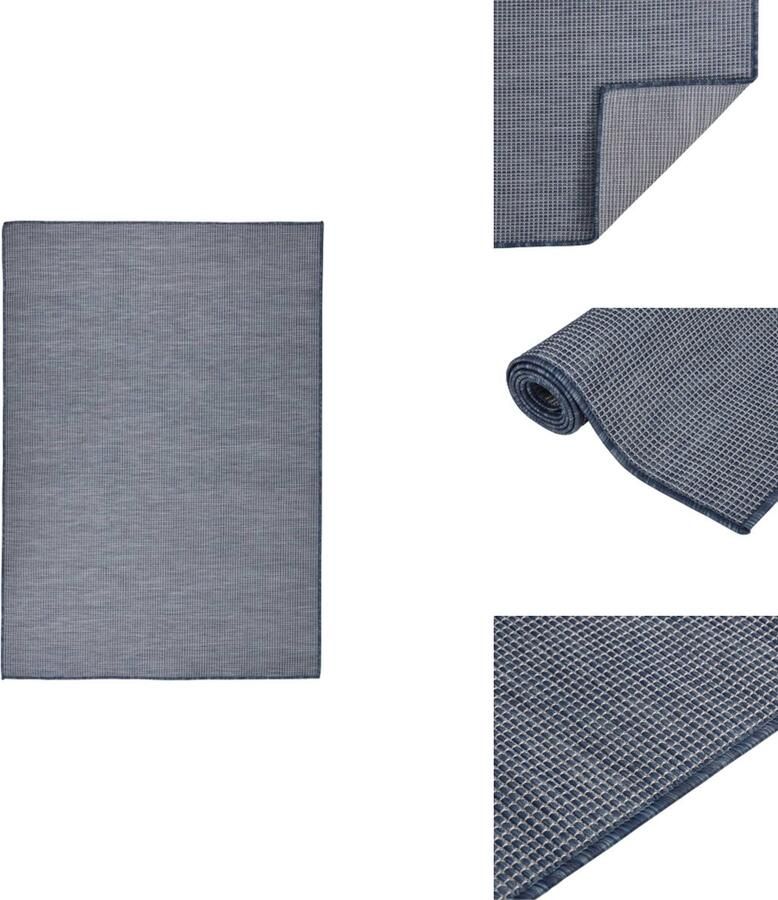 VidaXL Buitenkleed Buitenkleden Tuinkleed Platgeweven Buitenkleed platgeweven 160x230 cm blauw