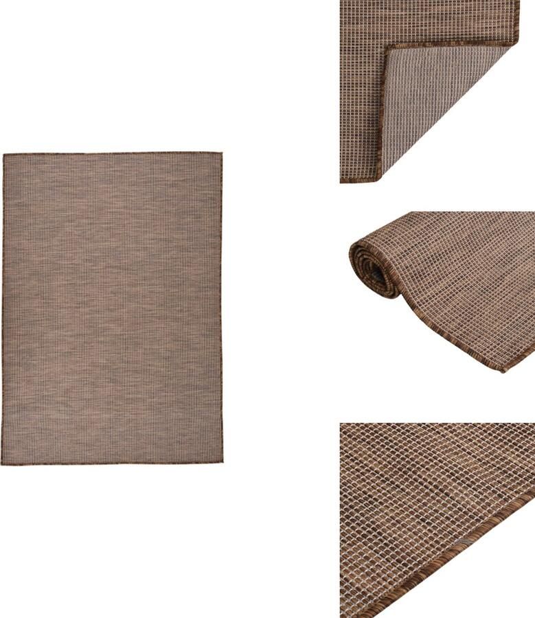 VidaXL Buitenkleed Buitenkleden Tuinkleed Platgeweven Buitenkleed platgeweven 160x230 cm bruin
