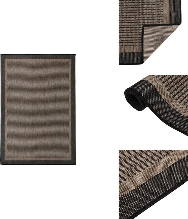 VidaXL Buitenkleed Buitenkleden Tuinkleed Platgeweven Buitenkleed platgeweven 160x230 cm donkerbruin
