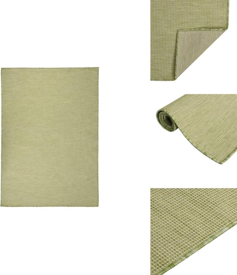 VidaXL Buitenkleed Buitenkleden Tuinkleed Platgeweven Buitenkleed platgeweven 160x230 cm groen