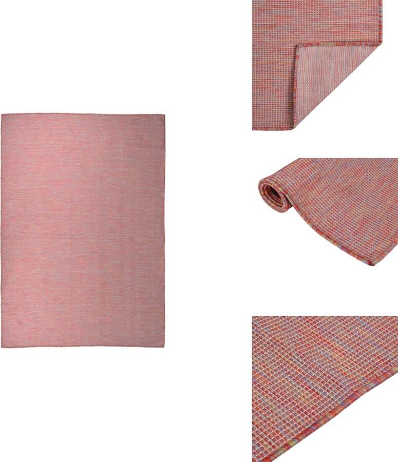 VidaXL Buitenkleed Buitenkleden Tuinkleed Platgeweven Buitenkleed platgeweven 160x230 cm rood