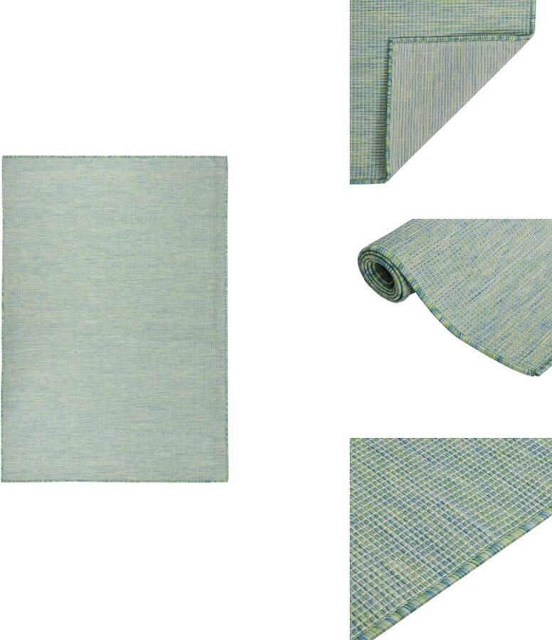 VidaXL Buitenkleed Buitenkleden Tuinkleed Platgeweven Buitenkleed platgeweven 160x230 cm turquoise