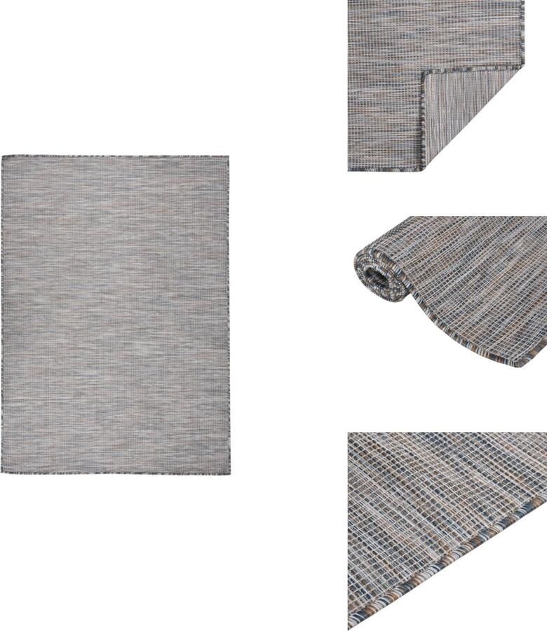 VidaXL Buitenkleed Buitenkleden Tuinkleed Platgeweven Buitenkleed platgeweven 200x280 cm bruin en blauw