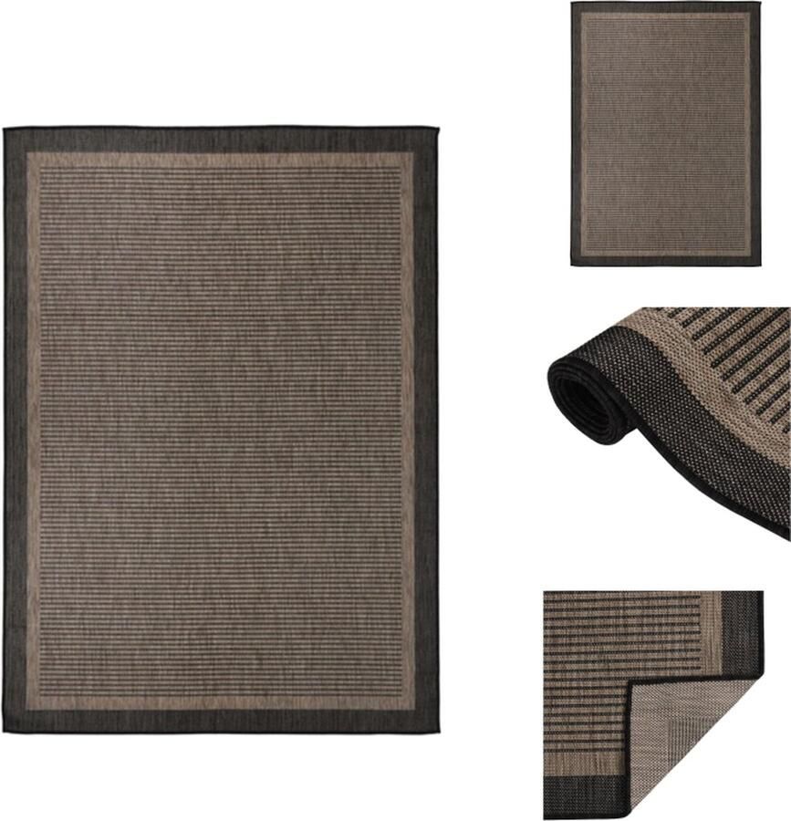 VidaXL Buitenkleed Buitenkleden Tuinkleed Platgeweven Buitenkleed platgeweven 200x280 cm donkerbruin