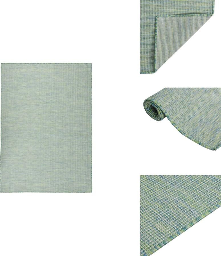 VidaXL Buitenkleed Buitenkleden Tuinkleed Platgeweven Buitenkleed platgeweven 200x280 cm turquoise