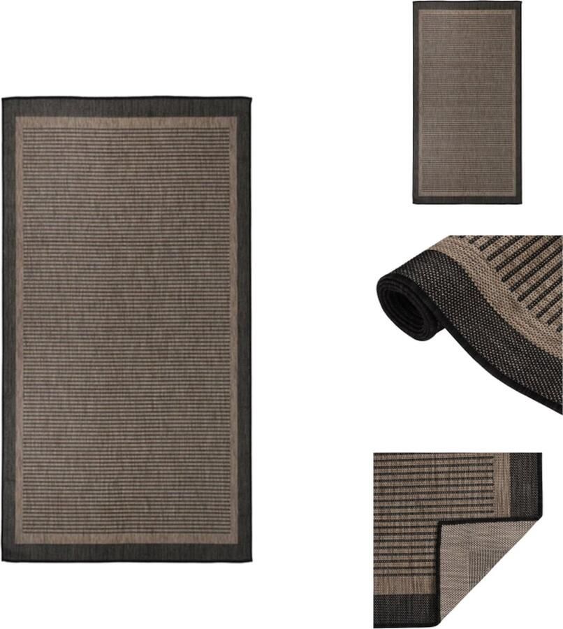 VidaXL Buitenkleed Buitenkleden Tuinkleed Platgeweven Buitenkleed platgeweven 80x150 cm donkerbruin