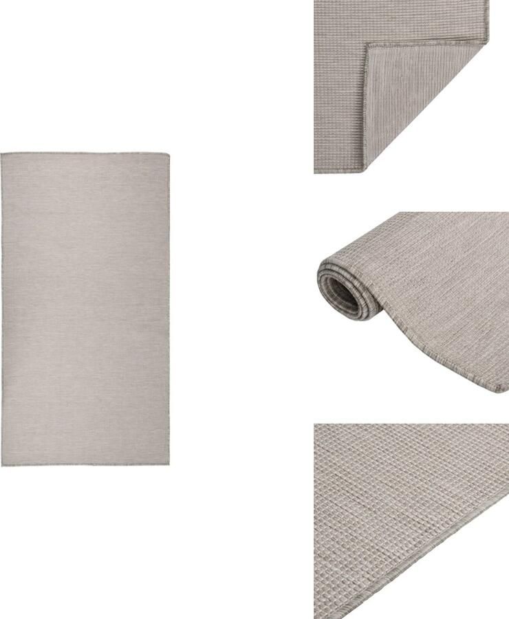 VidaXL Buitenkleed Buitenkleden Tuinkleed Platgeweven Buitenkleed platgeweven 80x150 cm taupe