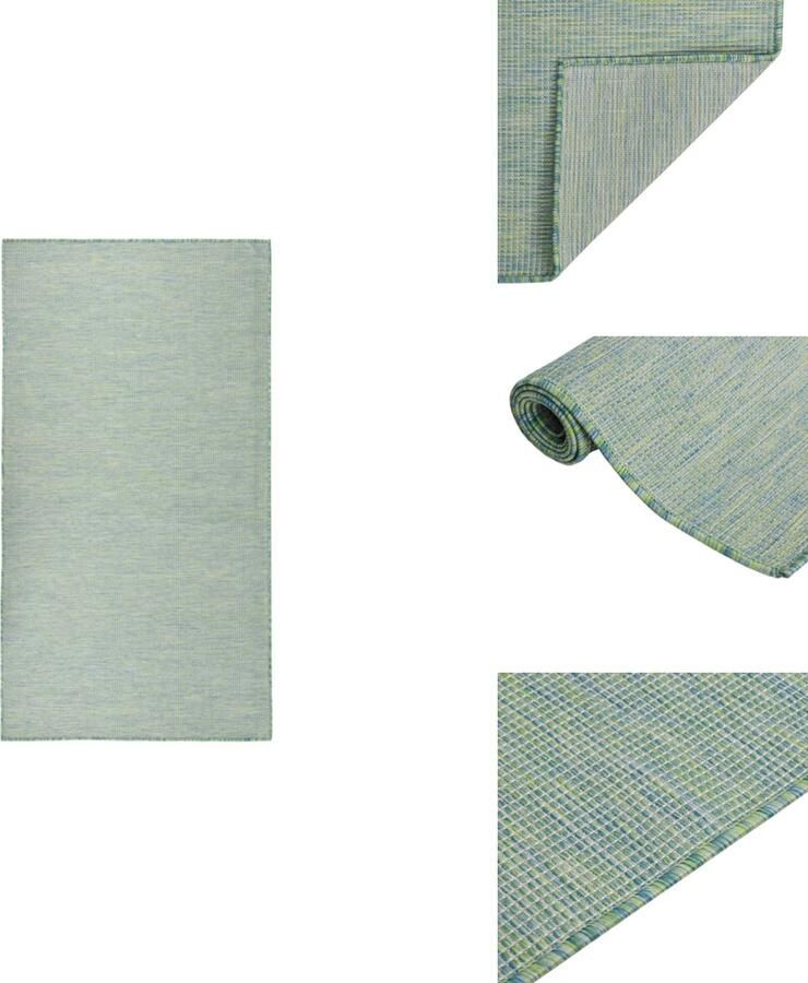 VidaXL Buitenkleed Buitenkleden Tuinkleed Platgeweven Buitenkleed platgeweven 80x150 cm turquoise