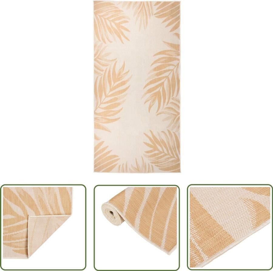 VidaXL Buitenkleed Geel 100x200 cm UV-bestendig Tuintapijten Outdoor Tapijt Patio Dekentjes Terrasdekentjes Zomertapet