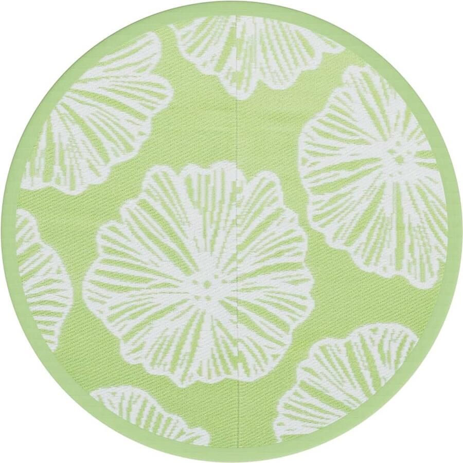 VidaXL Buitenkleed Groen Ø 120 cm Polypropeen Tuintapijt Outdoor Tapijt Patio Dekens Terrasdekentjes Gazonmatten