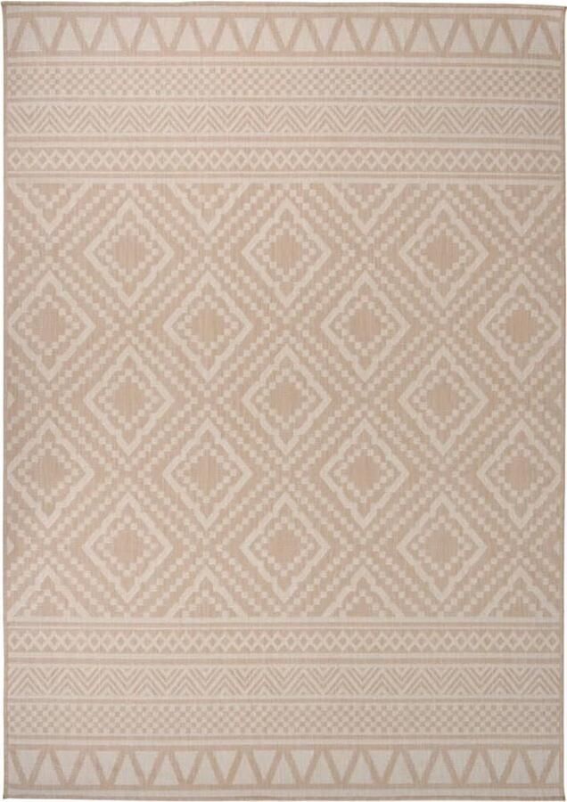 The Living Store Tuinkleed Tuinkleden Afmetingen- 140 x 200 cm Kleur- bruin Materiaal- 100% PP Gewicht- 800 g met patroon Weerbestendig Uv-bestendig Geschikt voor binnen en buiten gebruik - Foto 2