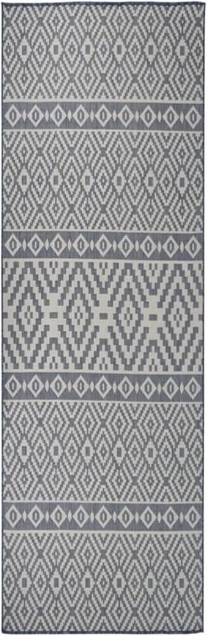 VidaXL -Buitenkleed-met-patroon-platgeweven-80x250-cm-blauw