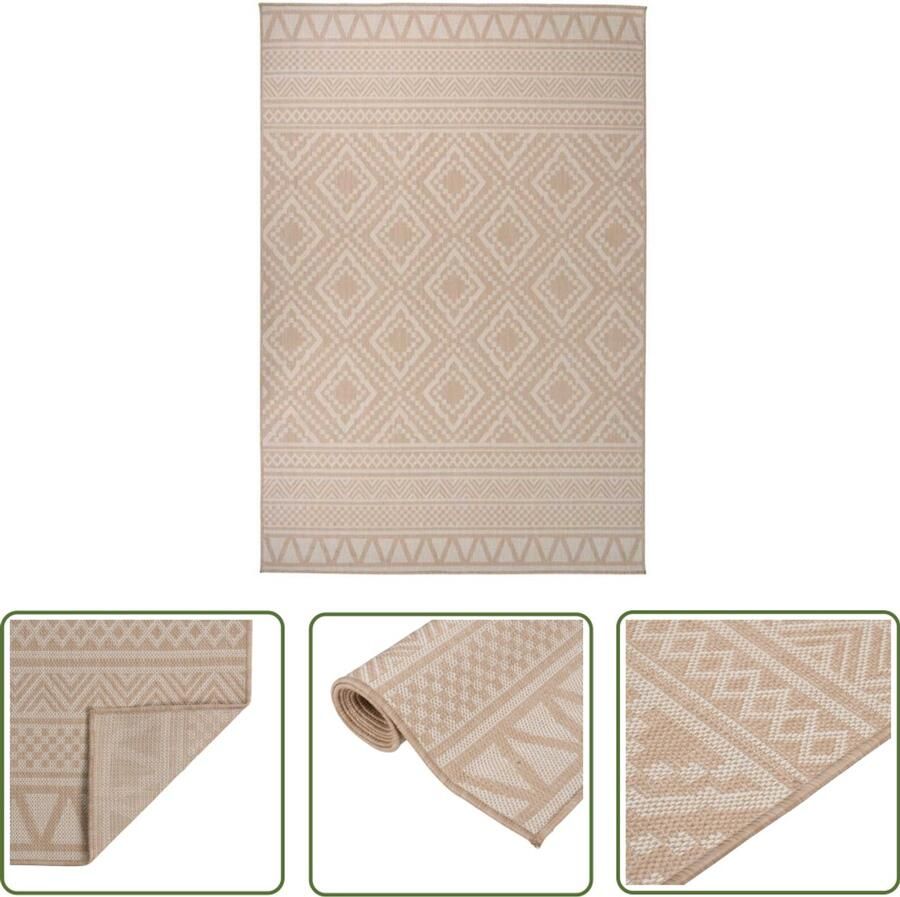 VidaXL Buitenkleed Patroon 160x230 cm Bruin Tuintapijten Buitentapijt Patiotapet Terrastapijt Plat Geweven Tapijt Bruine Tapijt Kunststof Tapijt Watervast Tapijt Zonlicht Bestendig Tapijt Decoratief Tapijt Outdoor Tapijt