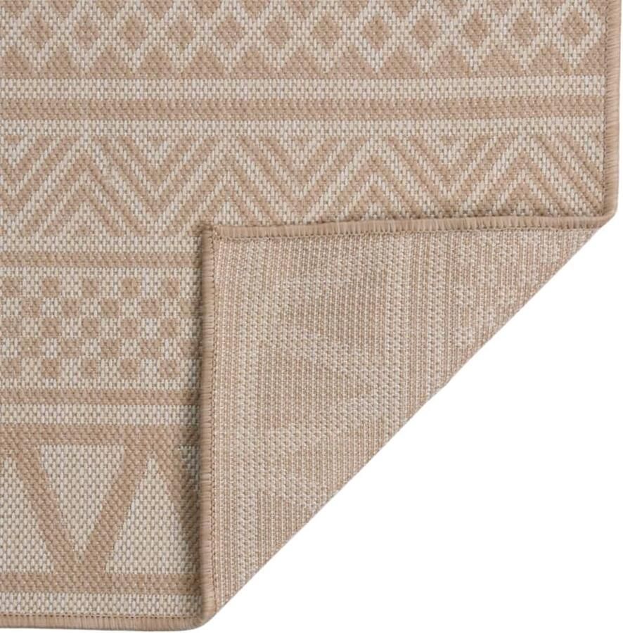 VidaXL Buitenkleed Patroon 200x280 cm Bruin Tuintapijten Buitentapijt Patiotapet Terrasvloer Tuindecoratie Outdoor Decor Bruine Tapijten Plat Geweven Tapijt Kunststof Tapijt Weersbestendig Tapijt Uv Bestendig Tapijt