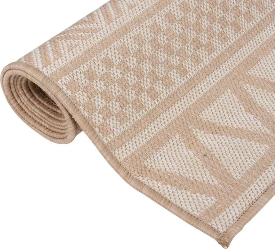 VidaXL Buitenkleed Patroon Platgeweven 80x150cm Tuintapijten Vloerkleden Buiten Patio Dekentjes Veranda Kleden Terrasdekens Weersbestendig Tapijt Uv Bestendig Tapijt Kunststof Tapijt Brown Carpet Bruin Tapijt - Foto 3