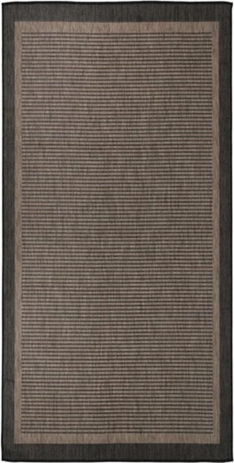 VidaXL Buitenkleed platgeweven 100x200 cm donkerbruin