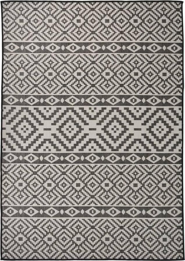 VidaXL Buitenkleed Platgeweven 140x200 cm Zwart Tuintapijten Buitentapijt Patiodekentje Veranda Kleed Watervast Tapijt Zonwerend Tapijt Zwarte Tuintapijten Polypropylene Tapijt Plat Geweven Tapijt Vloertapijt - Foto 2