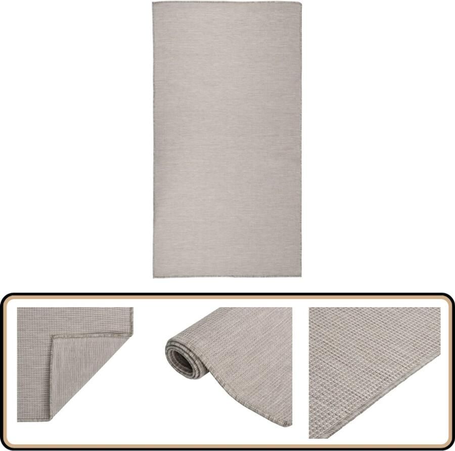 VidaXL Buitenkleed Taupe 80x150 cm UV-bestendig Tuintapijten Buitentapijt Patiodekentjes Terrasdecoratie Tuinaccessoires