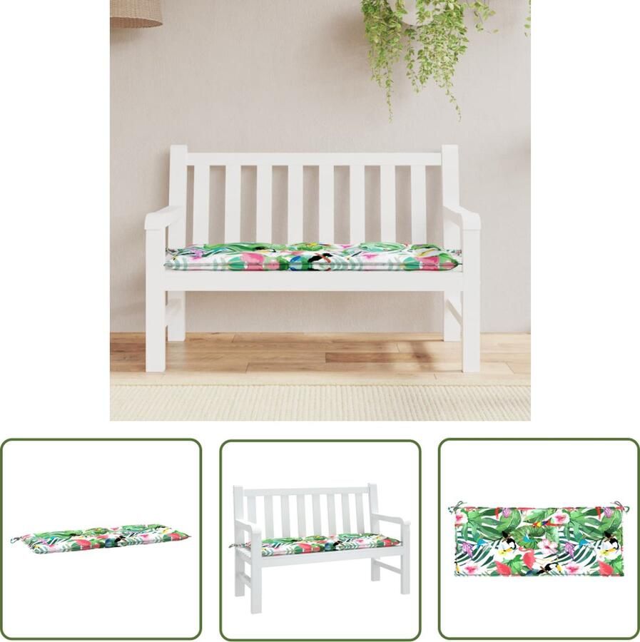 The Living Store Tuinbankkussen 120x50x7 cm Polyester Holle vezel Waterafstotend Tuinbankkussen Buitenkussen Balkondecoratie Tuinset Lounge Set