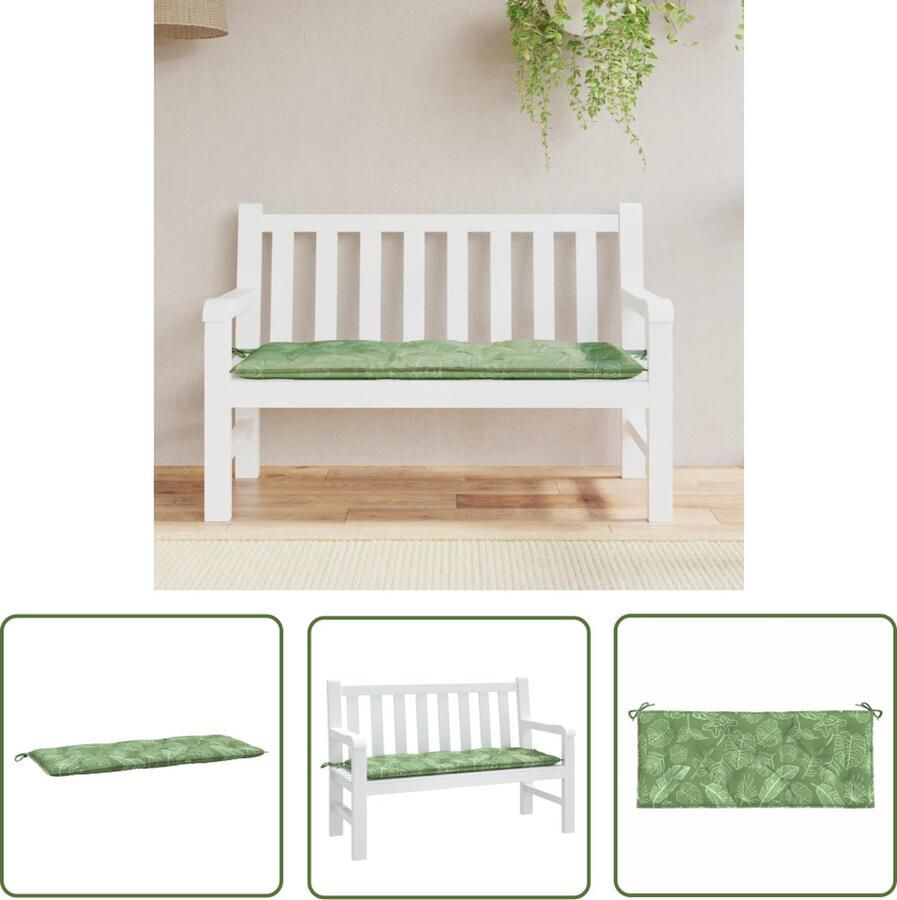 The Living Store Tuinbankkussen Polyester 120 x 50 x 7 cm Frisse uitstraling Comfortabel Tuinbankkussen Buitenkussen Balkondecoratie Tuinset Lounge Set