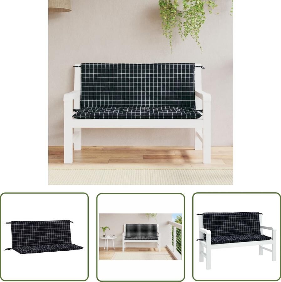 The Living Store Tuinbankkussens 120 x 50 x 7 cm Polyester Waterafstotend Tuinbankkussens Buitenkussens Tuinkussens Balkondecoratie Lounge Set Accessoires