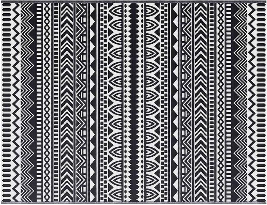 VidaXL Buitentapijt Zwart en wit 300 x 400 cm PP