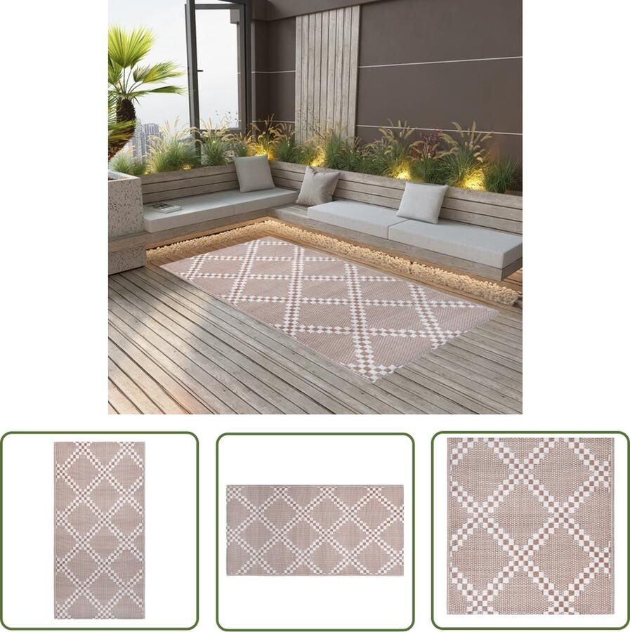 VidaXL Buitenkleed ARAKIL 160x230 cm PP bruin Tuin Tapijt Buitentapijten Patio Dekens Veranda Vloerbedekking Outdoor Kleden